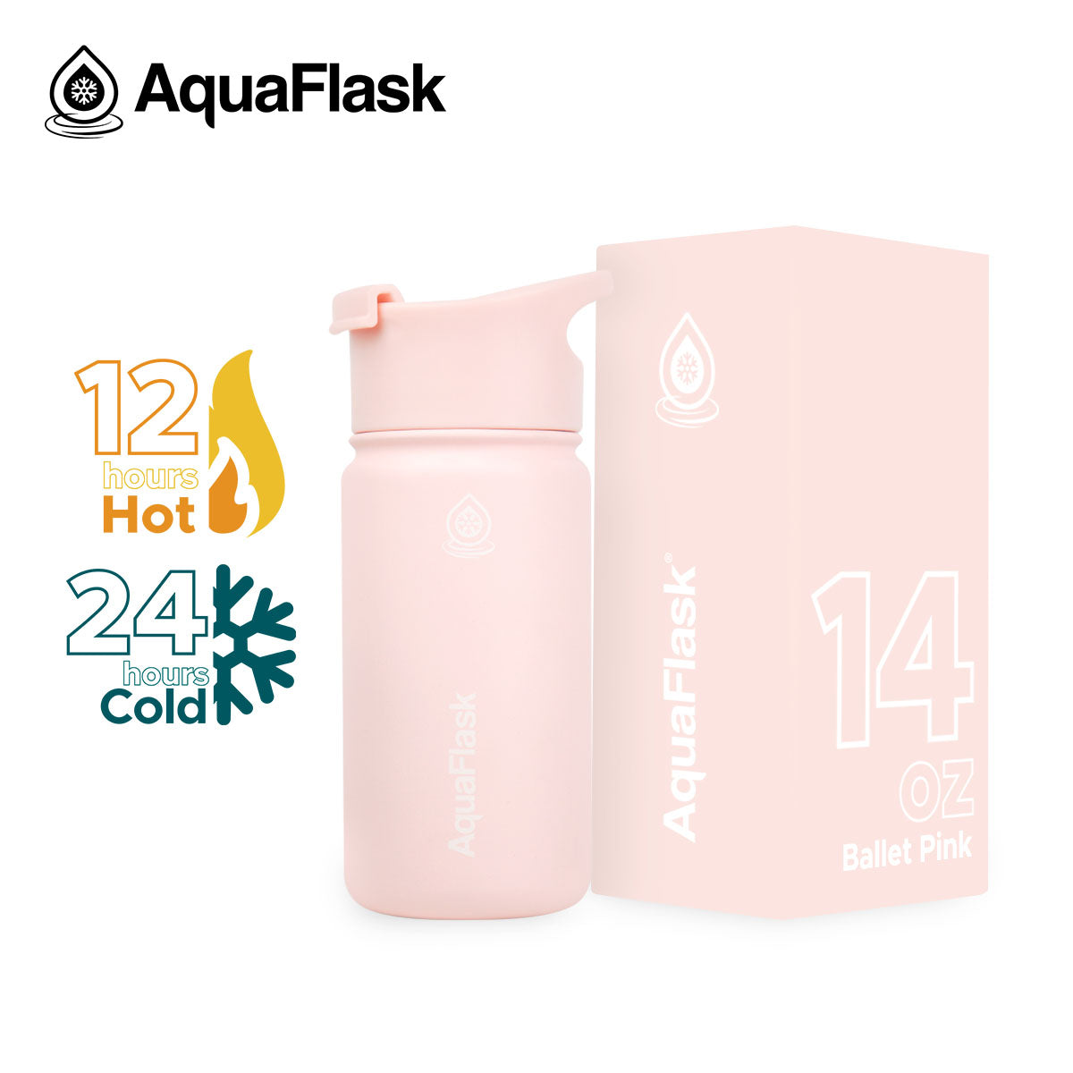 pink Durable AquaFlask Original 415ml stainless steel water bottle