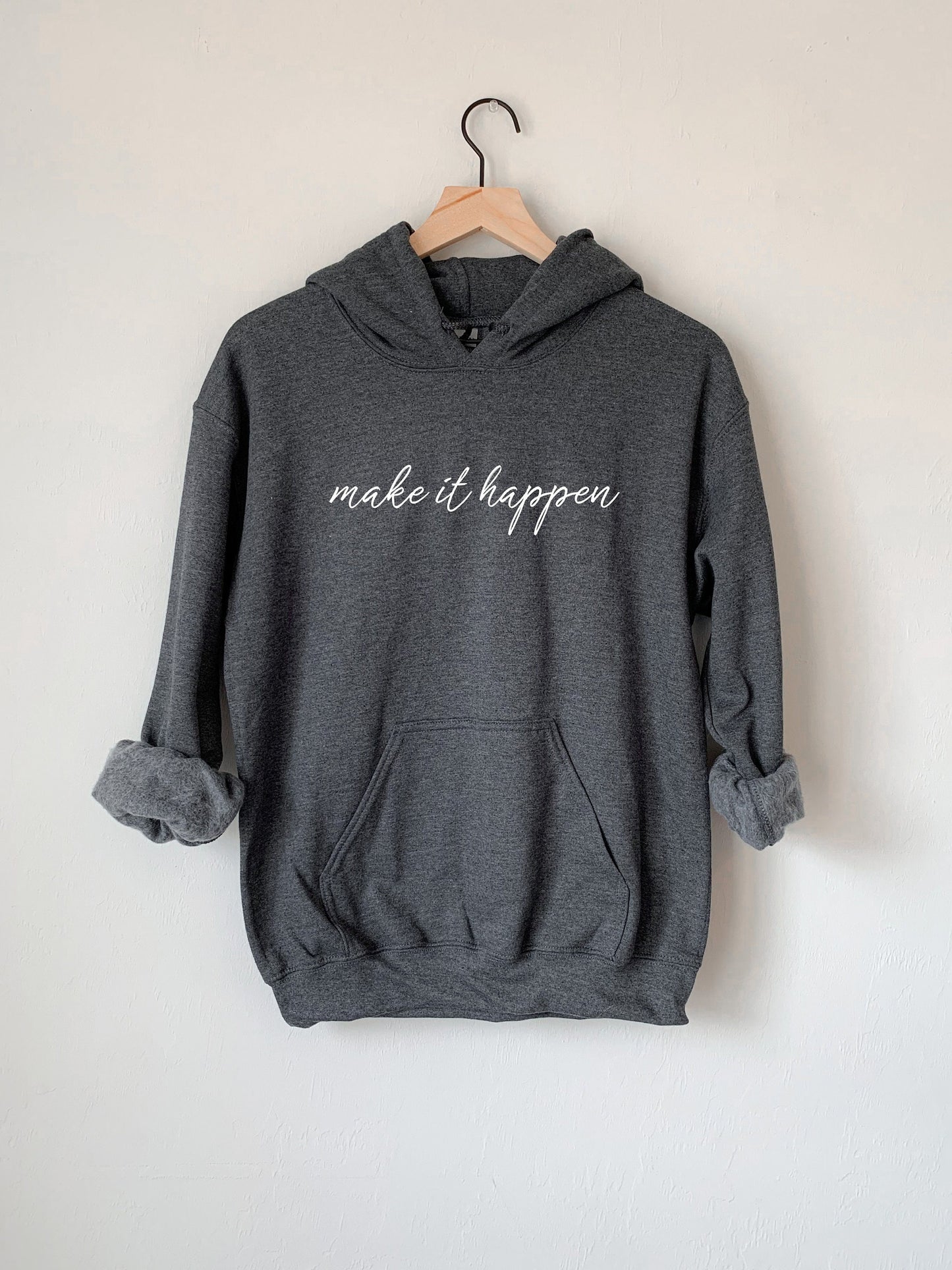 Empowering women's hoodie as a perfect gift for ambitious go-getter women in grey