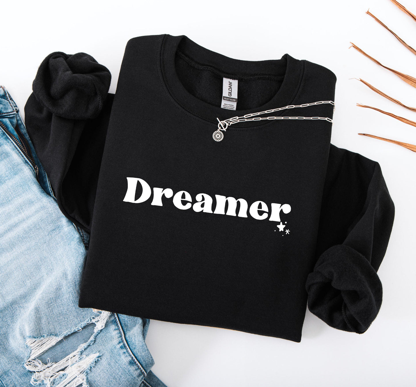 Positive affirmation women's sweatshirt for mindful and inspired living in black