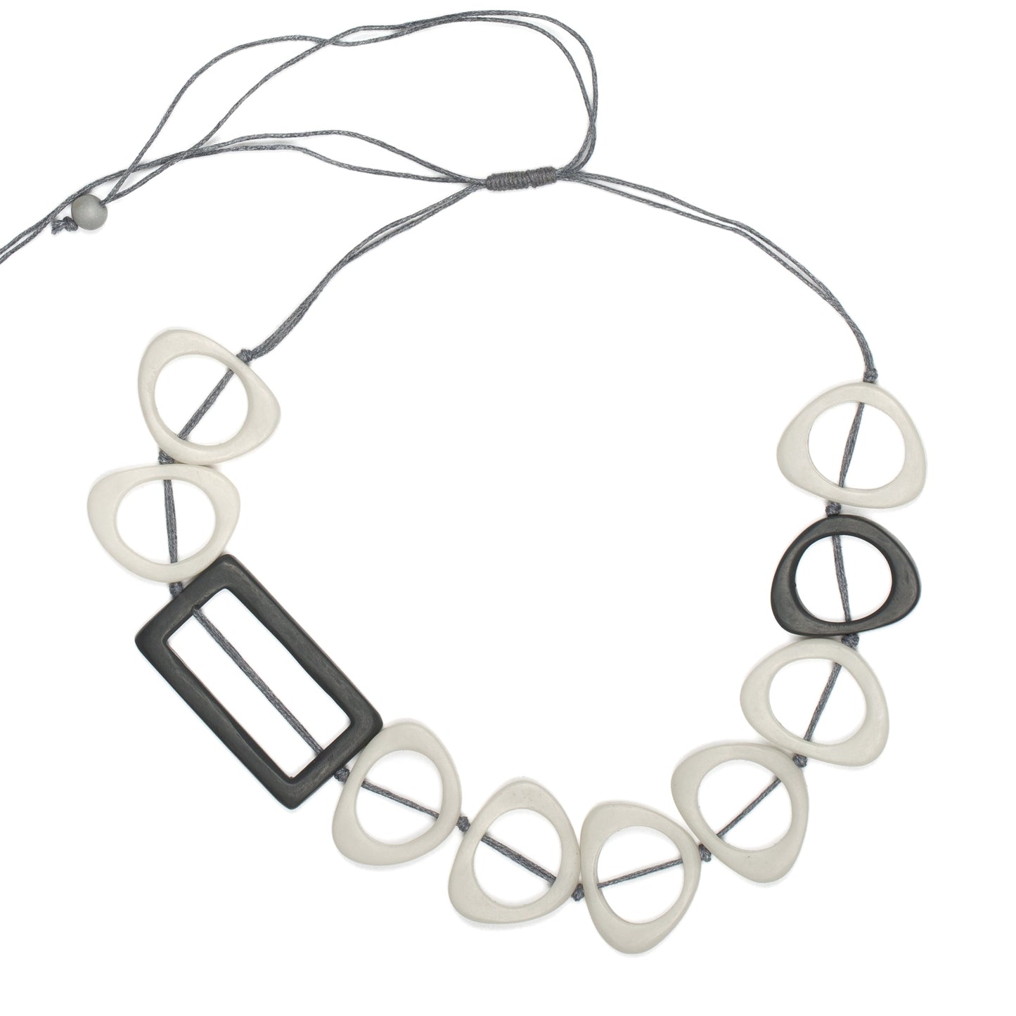 Handmade resin rectangular hoop necklace statement boho jewelry