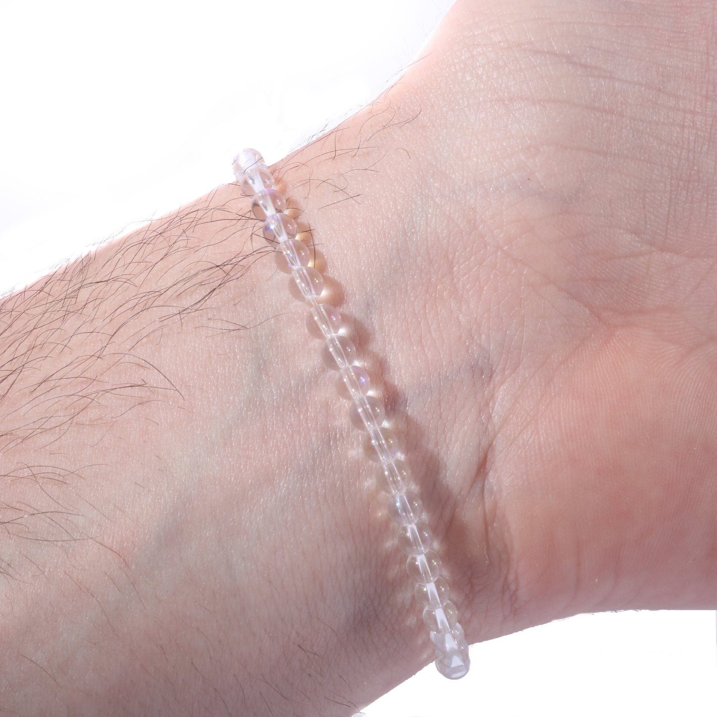 Natural clear quartz crystal bracelet for spiritual growth and awareness