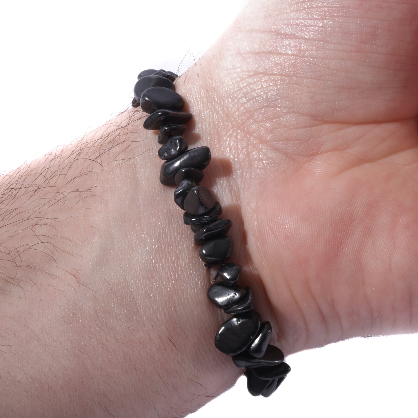 Shungite crystal bracelet for detoxification, grounding and energy protection