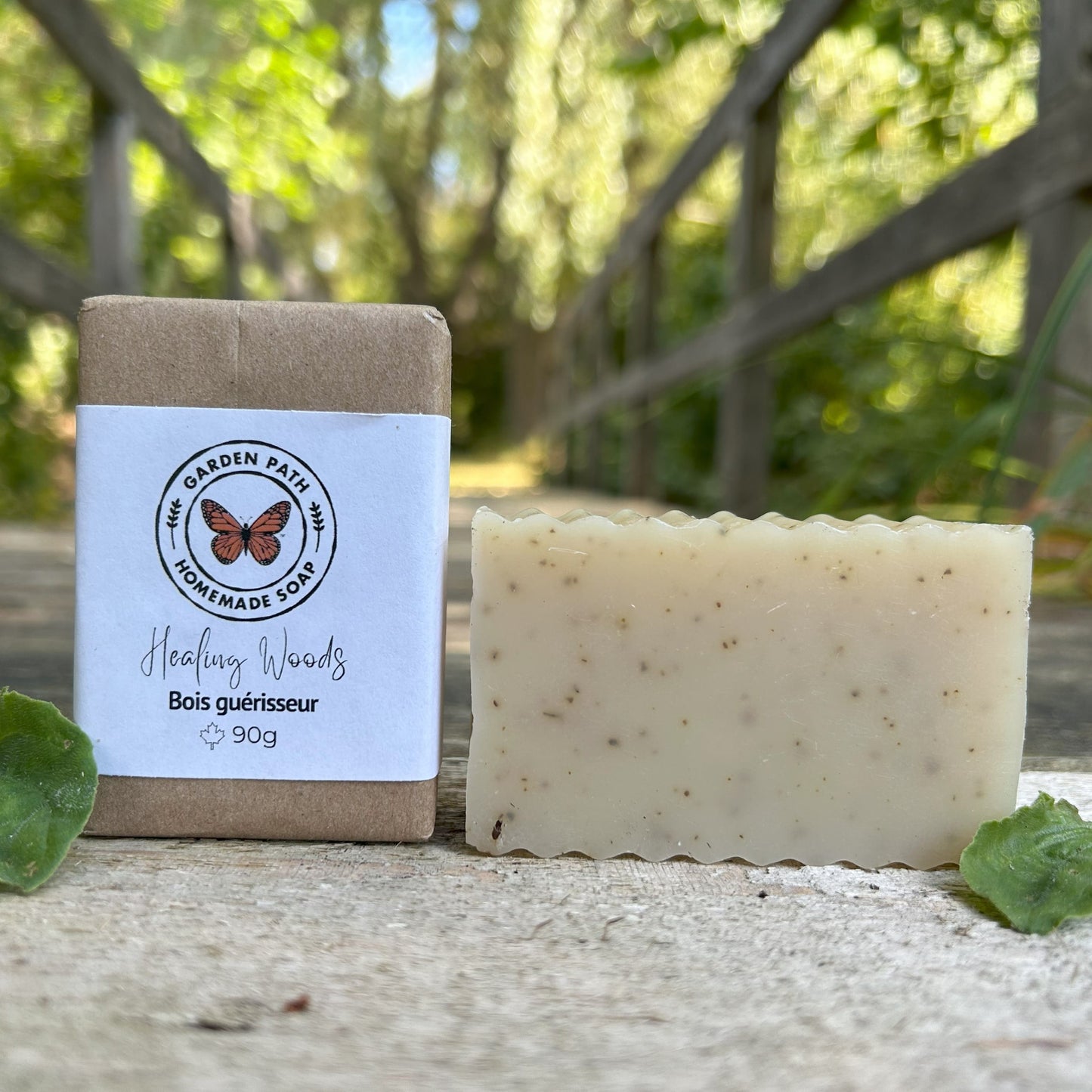 All natural healing woods soap bar for outdoor enthusiasts — small batch handmade camping soap, artisan soap Canada