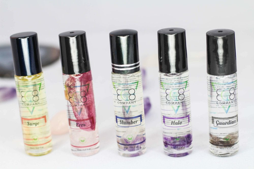 Surge gemstone roller with energizing crystals for productivity and daily momentum