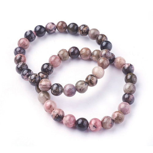 Rhodonite gemstone bracelet at Crystals and Sun Signs — emotional healing birthday gift for women