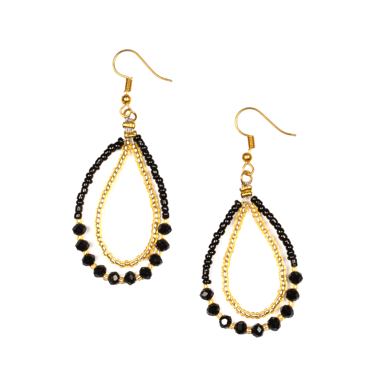 Silver plate teardrop earrings with crystal accent — lightweight handcrafted jewelry