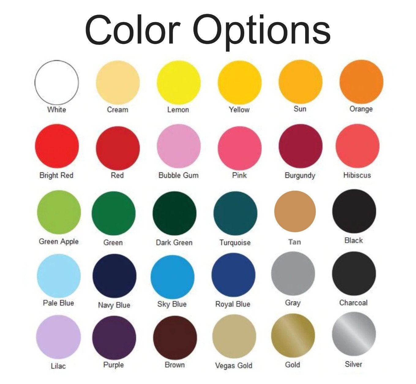 Best Life Apparel Color swatch chart with various color options labeled.