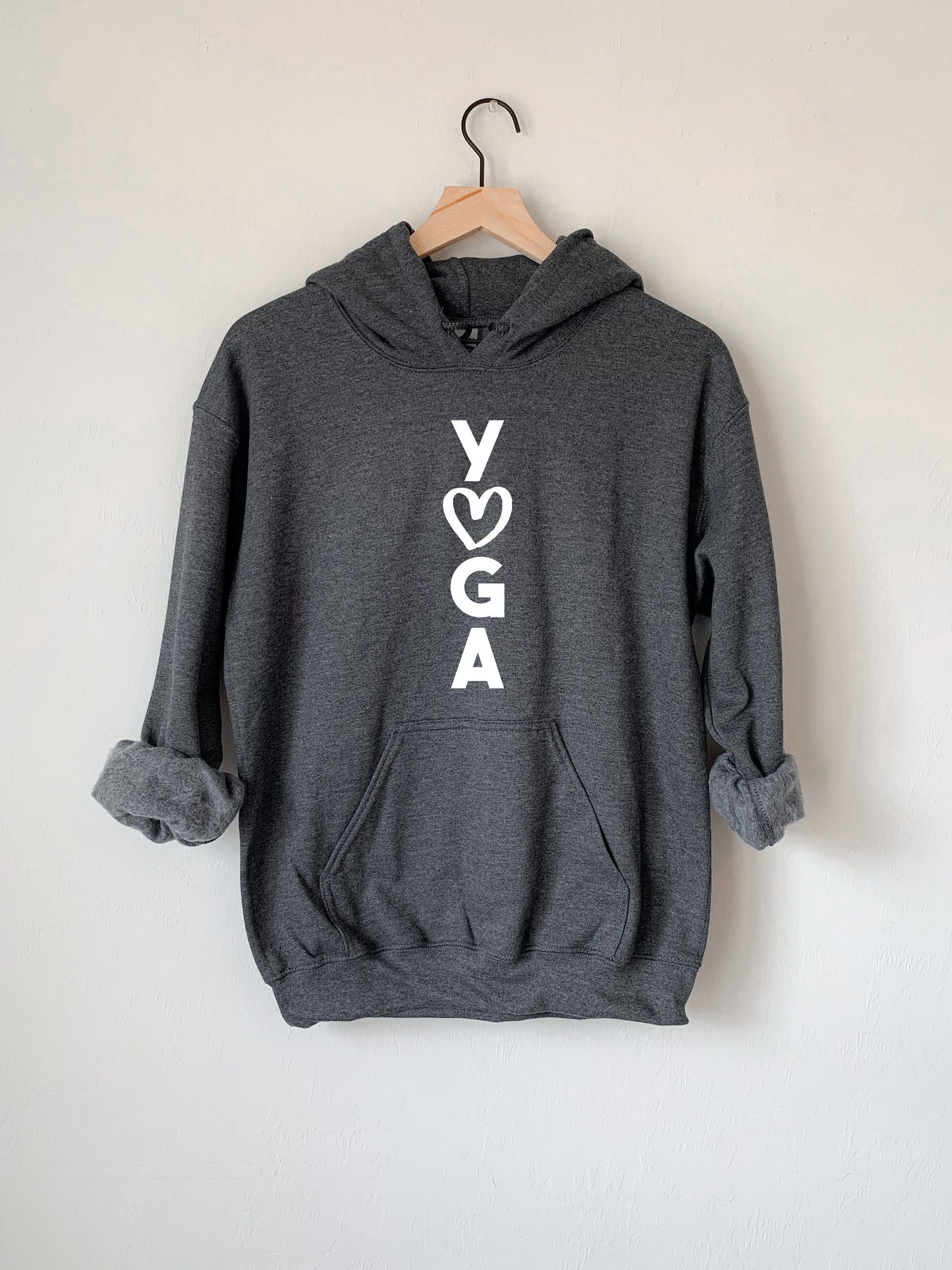Yoga-loving women's hoodie for studio, travel and mindful daily living in grey