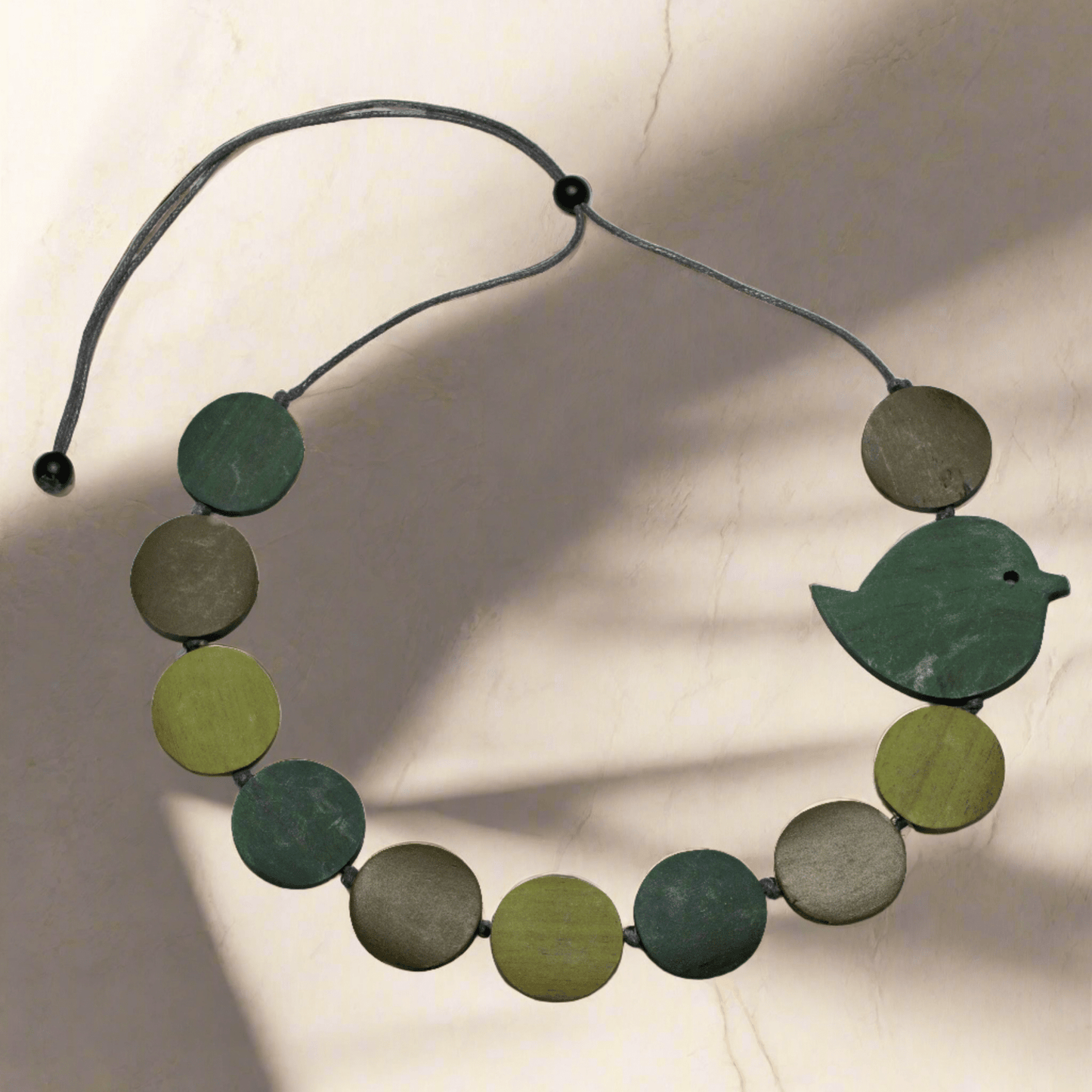 Fat Bird On Wooden Disc Necklace - Best Life Apparel