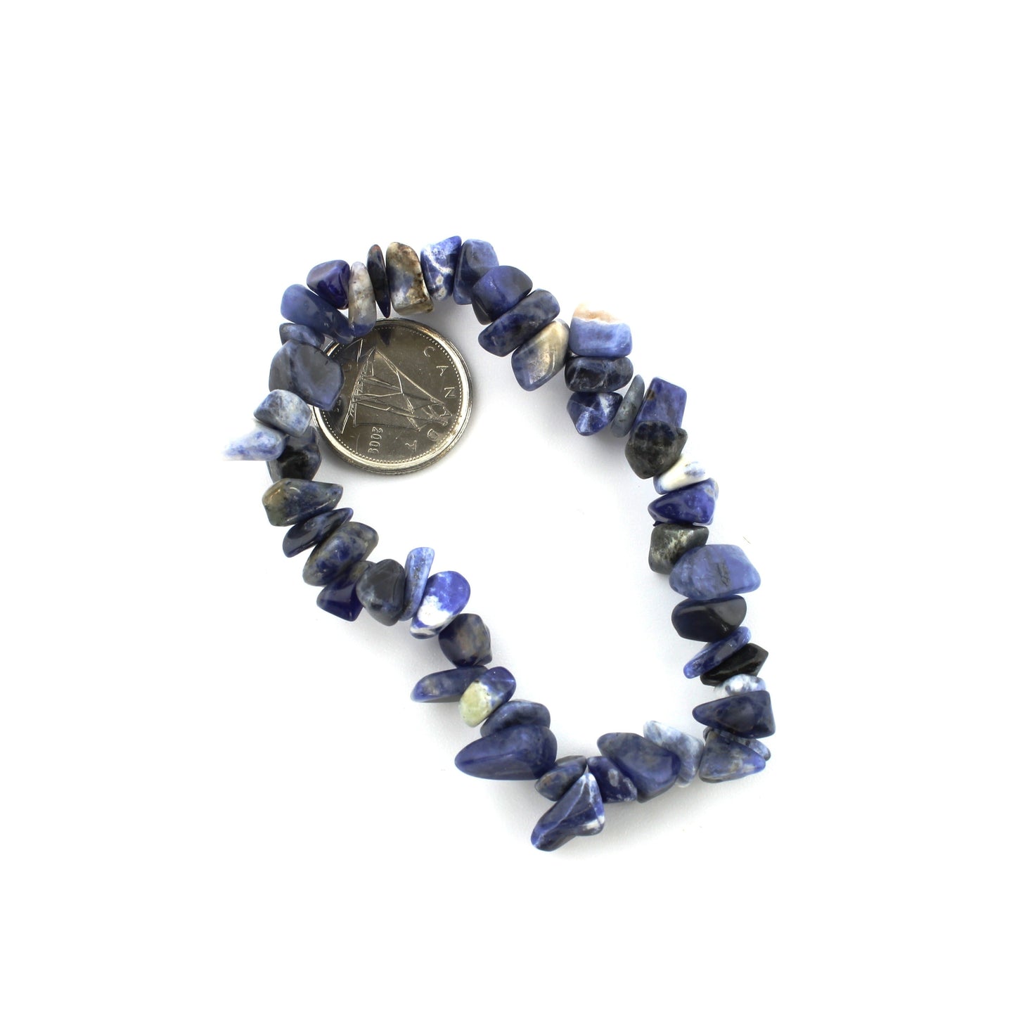 Royal blue sodalite crystal bracelet worn on wrist for calm and clarity