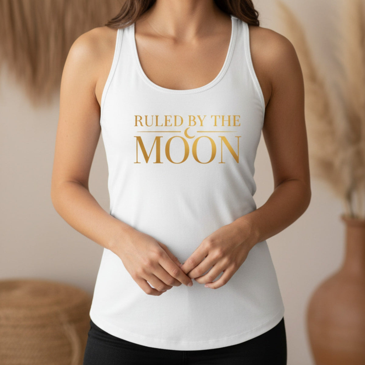 Ruled By The Moon Tank Top | Celestial Racerback for Women | Moon Lover Gift - Best Life Apparel