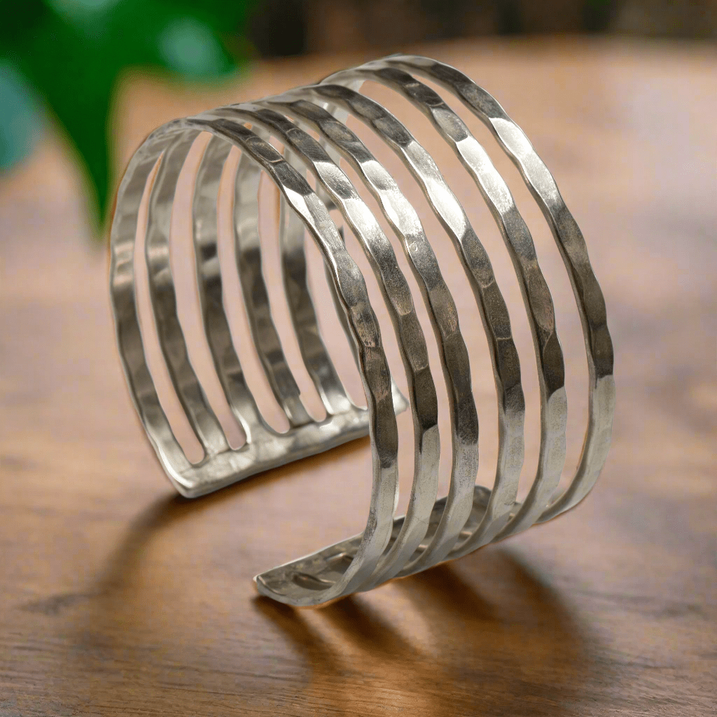 Six Strand Metal Cuff - Silver Colour - Best Life Apparel