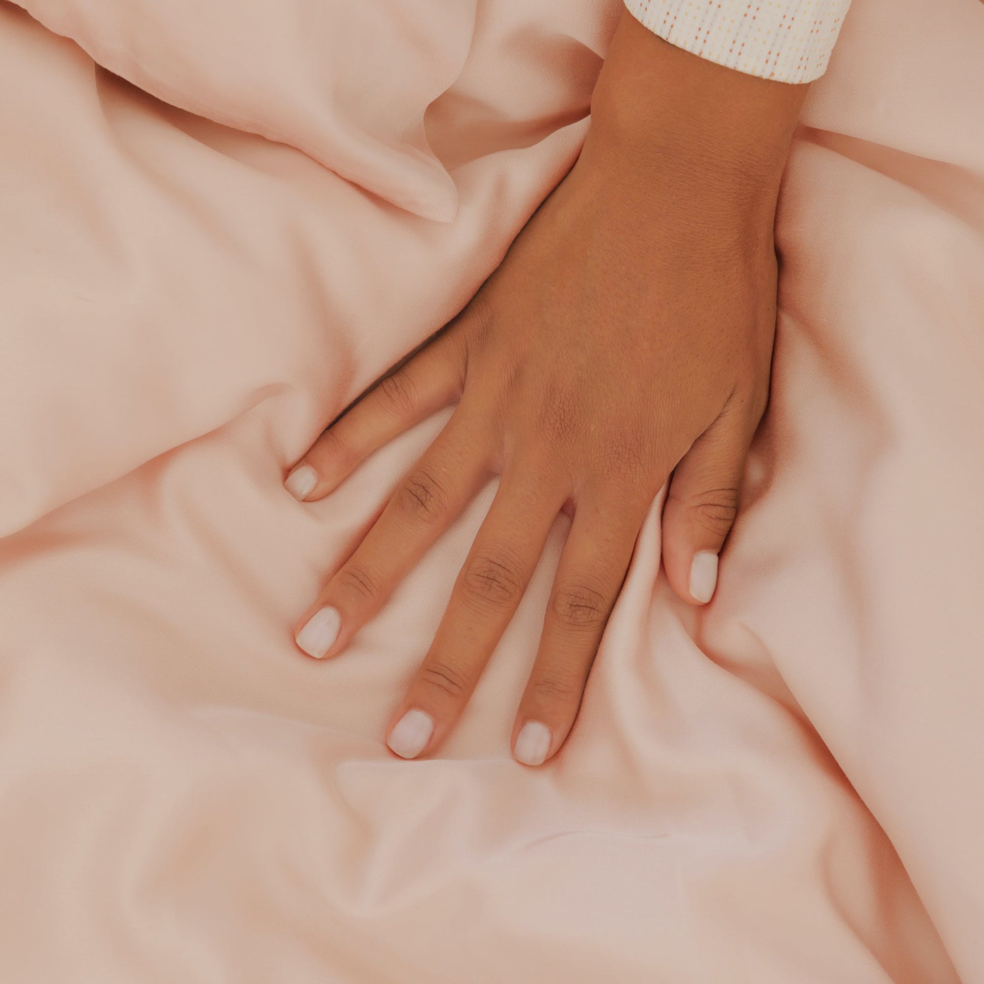Mulberry silk-filled quilt in Blush — handmade luxury bedding by Aeptom Home