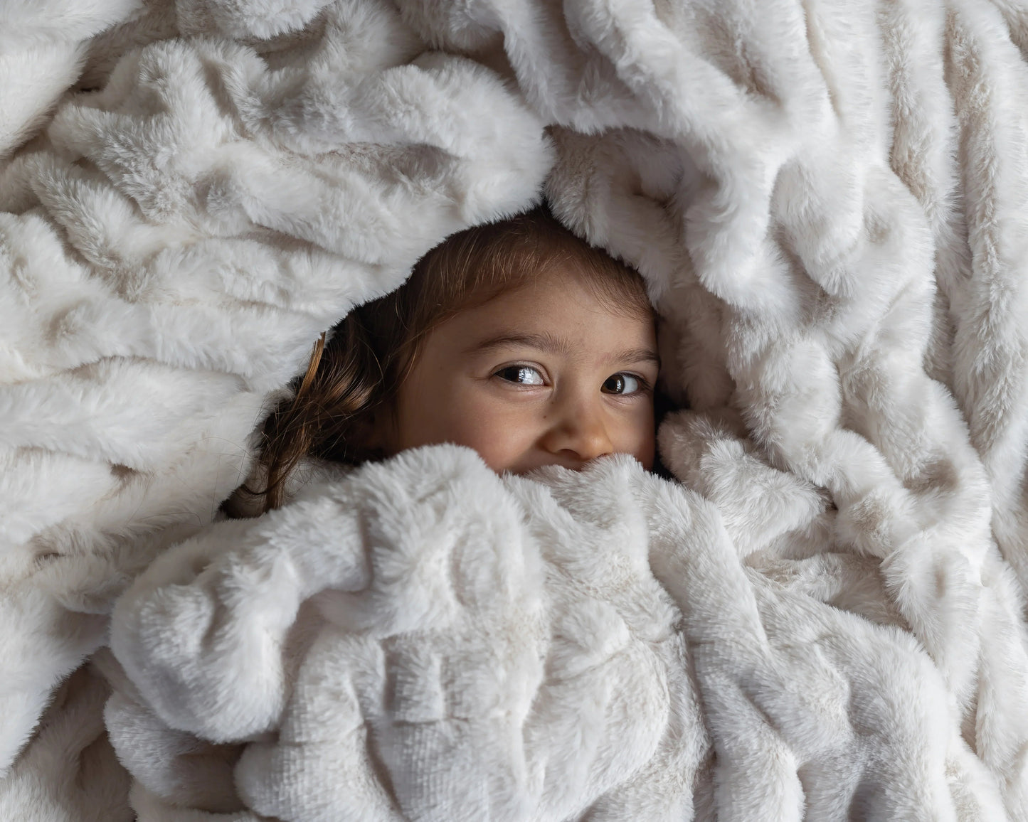 Cream Clouds Double-Sided Minky Blanket — Ruched Plush