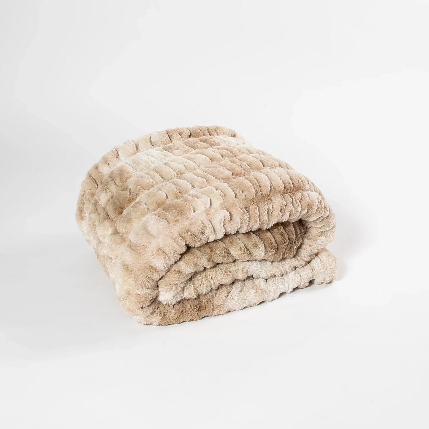Caramel Swirl Double-Sided Minky Blanket — Ruched Plush