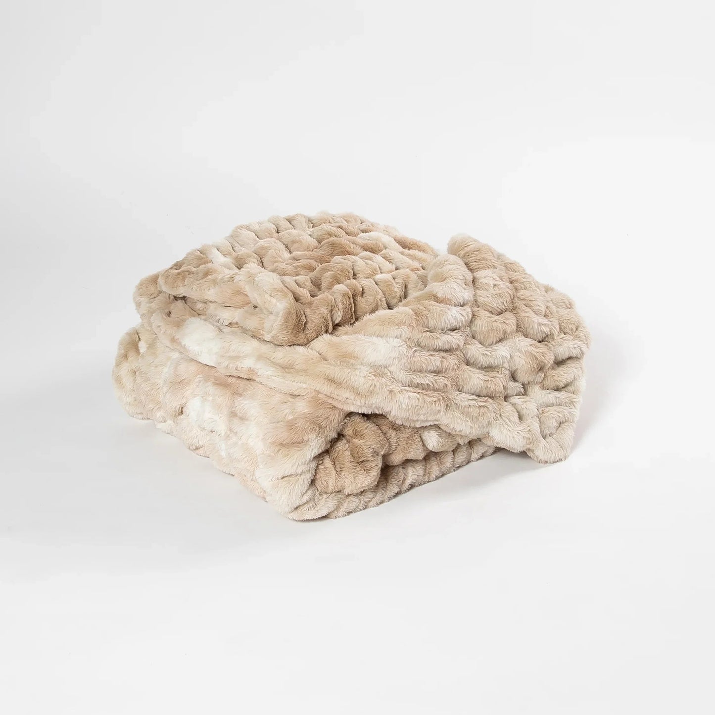 Caramel Swirl Double-Sided Minky Blanket — Ruched Plush