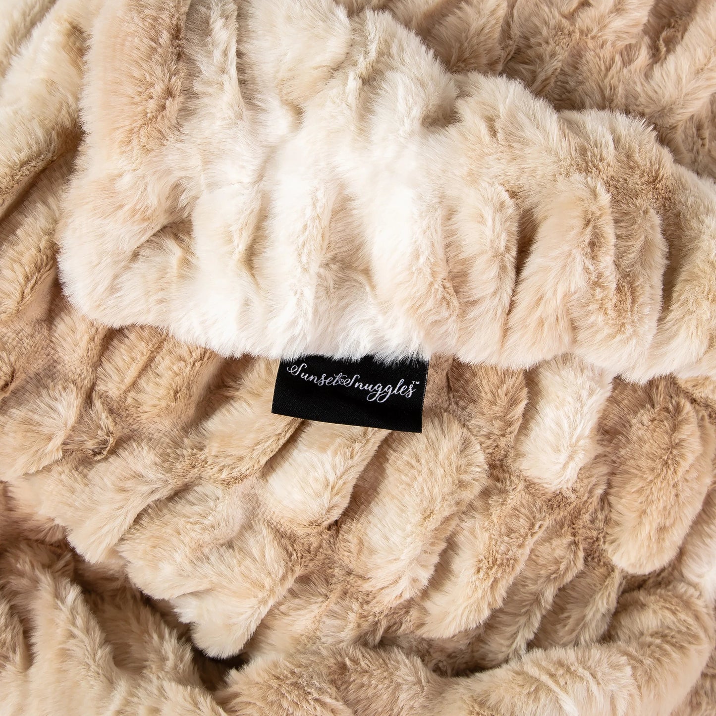 Caramel Swirl Double-Sided Minky Blanket — Ruched Plush