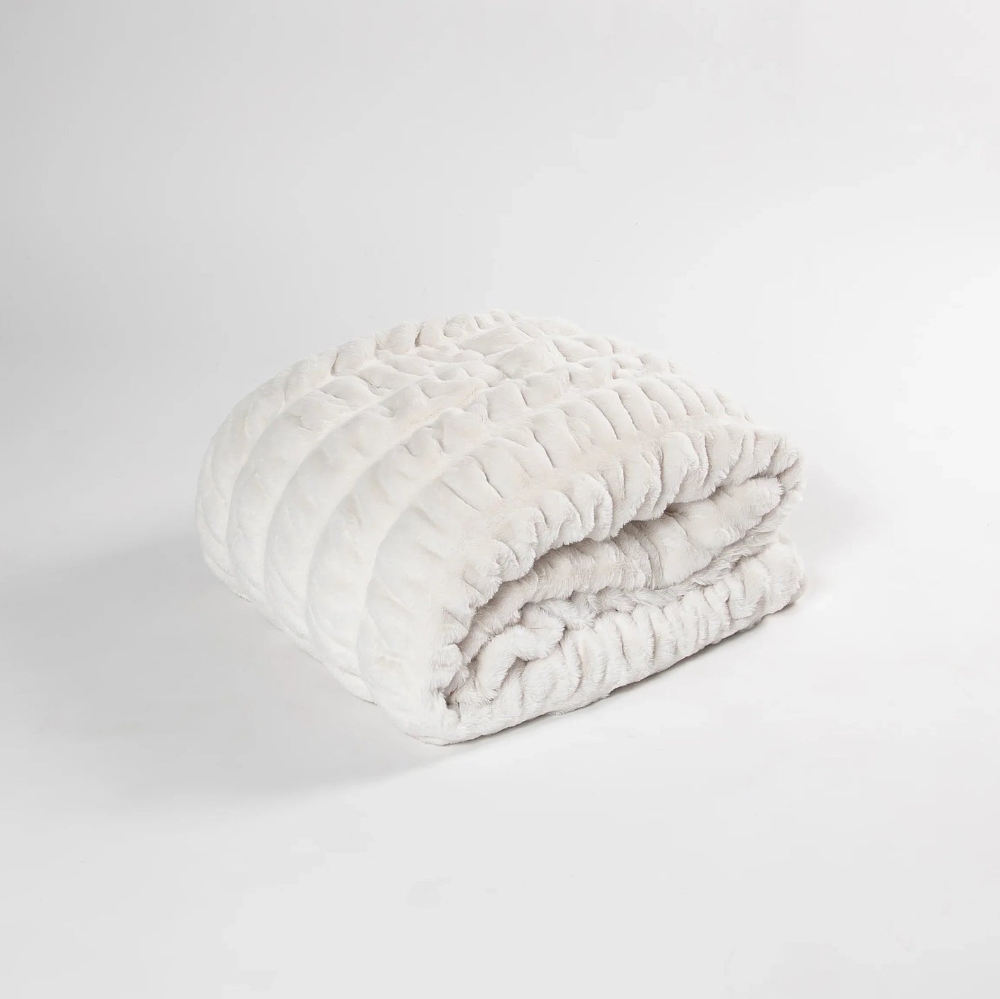 Cream Clouds Double-Sided Minky Blanket — Ruched Plush