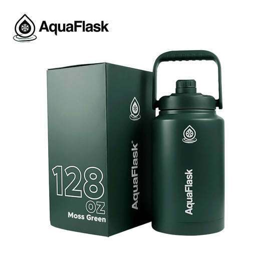 moss green Jumbo AquaFlask Original 128oz vacuum insulated water bottle for maximum hydration