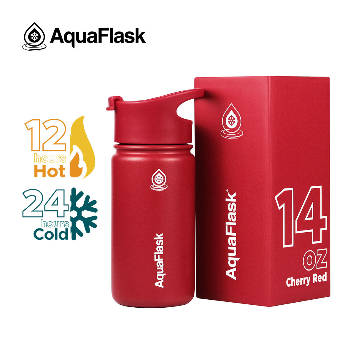 Red AquaFlask Original 415ml keeping drinks hot and cold all day