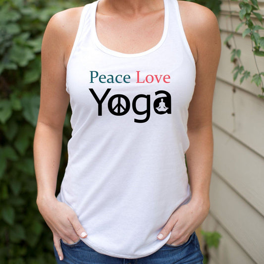 Uplifting women's yoga tank top for studio, travel and mindful daily living in white