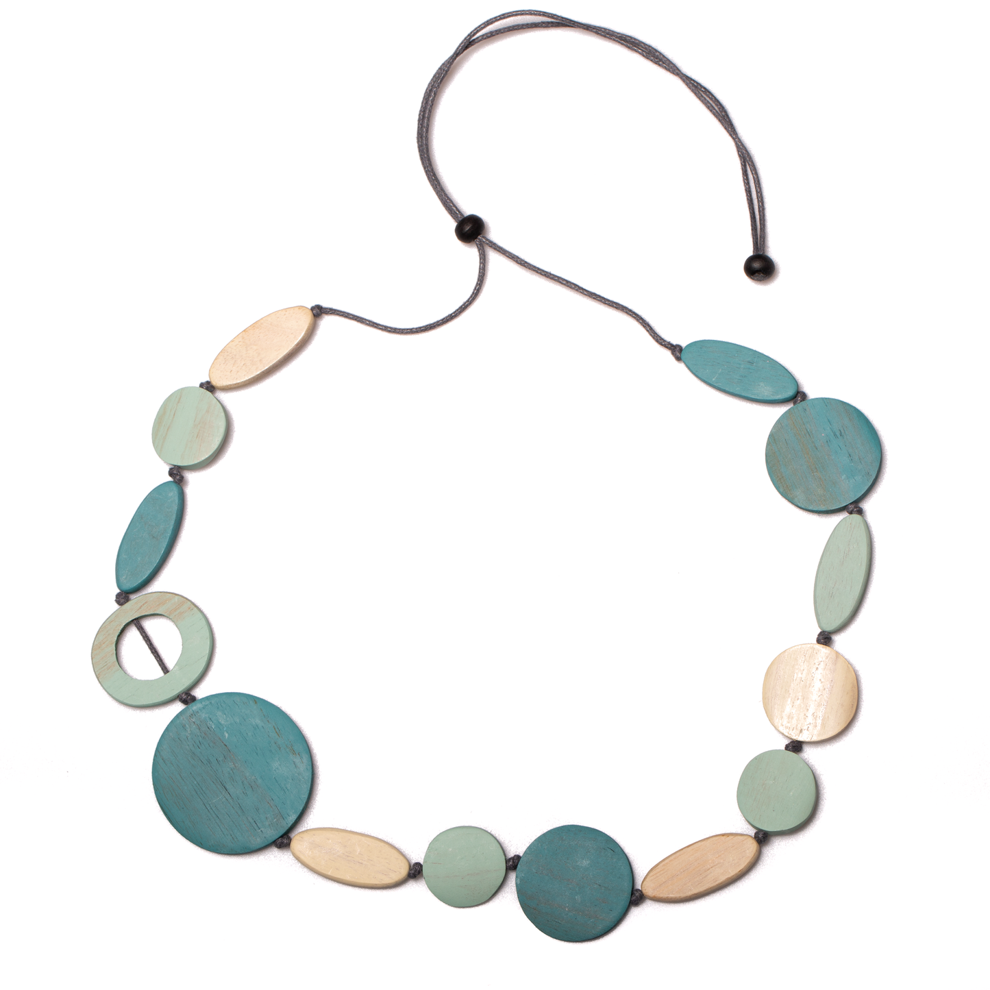 Mixed shape blue necklace Bali handmade boho artisan