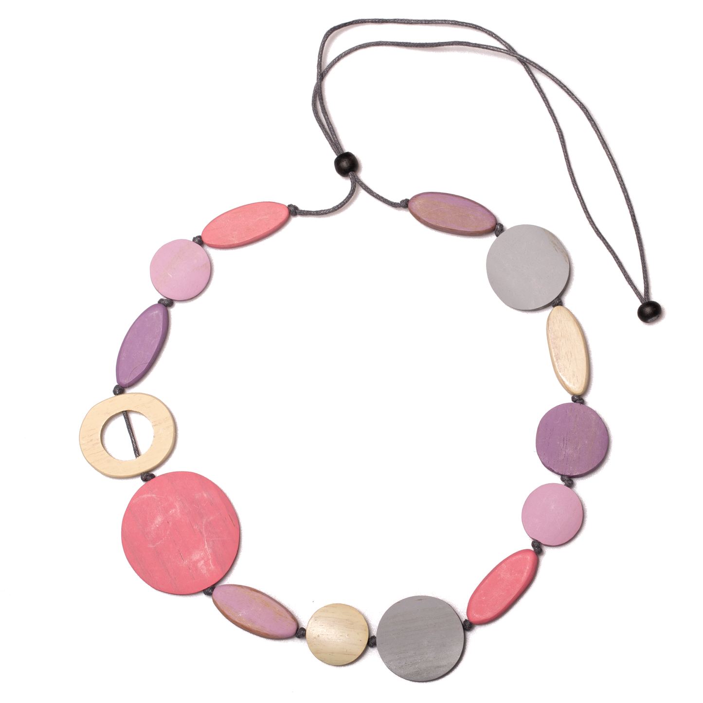 Colorful mixed pink pendant necklace bohemian style
