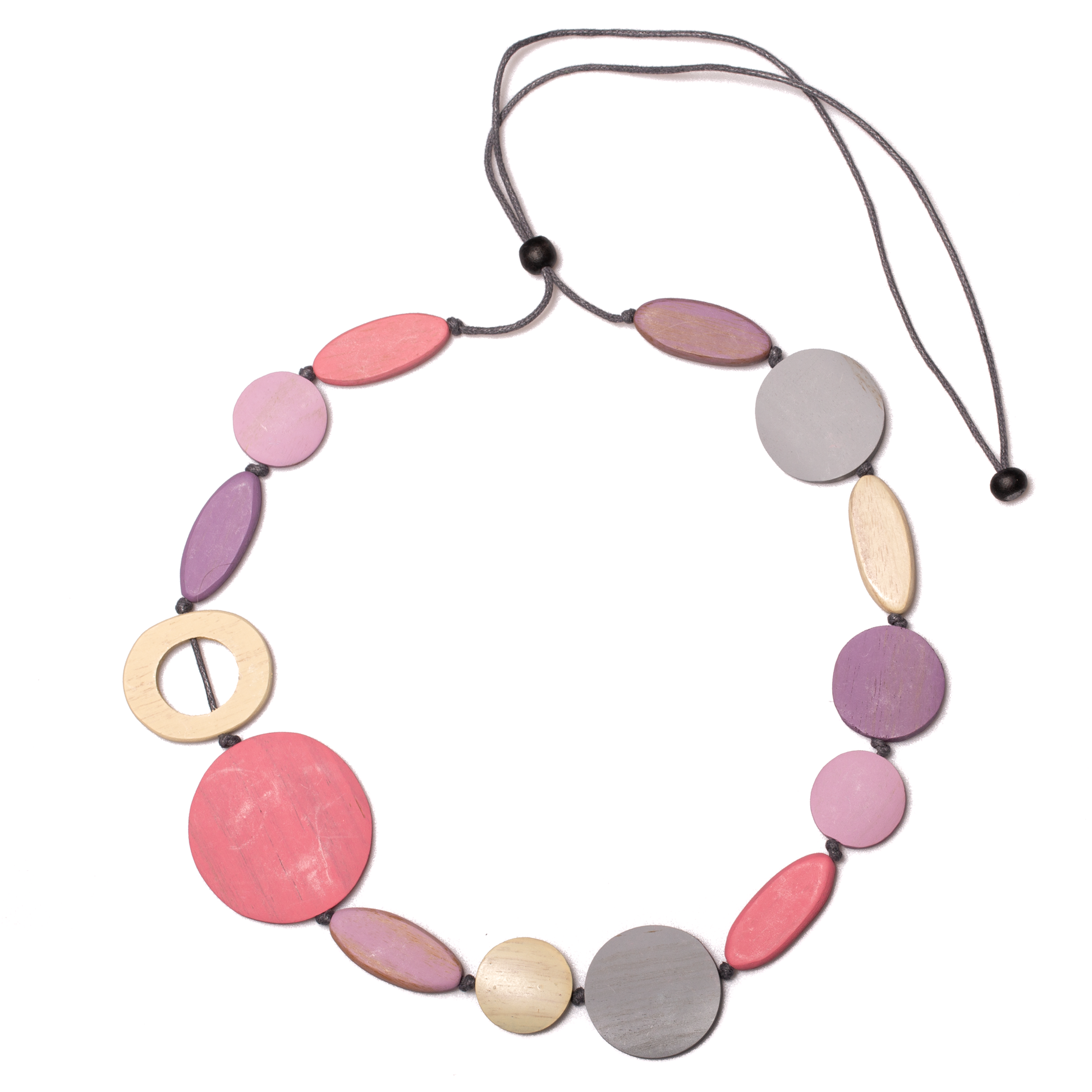 Colorful mixed pink pendant necklace bohemian style