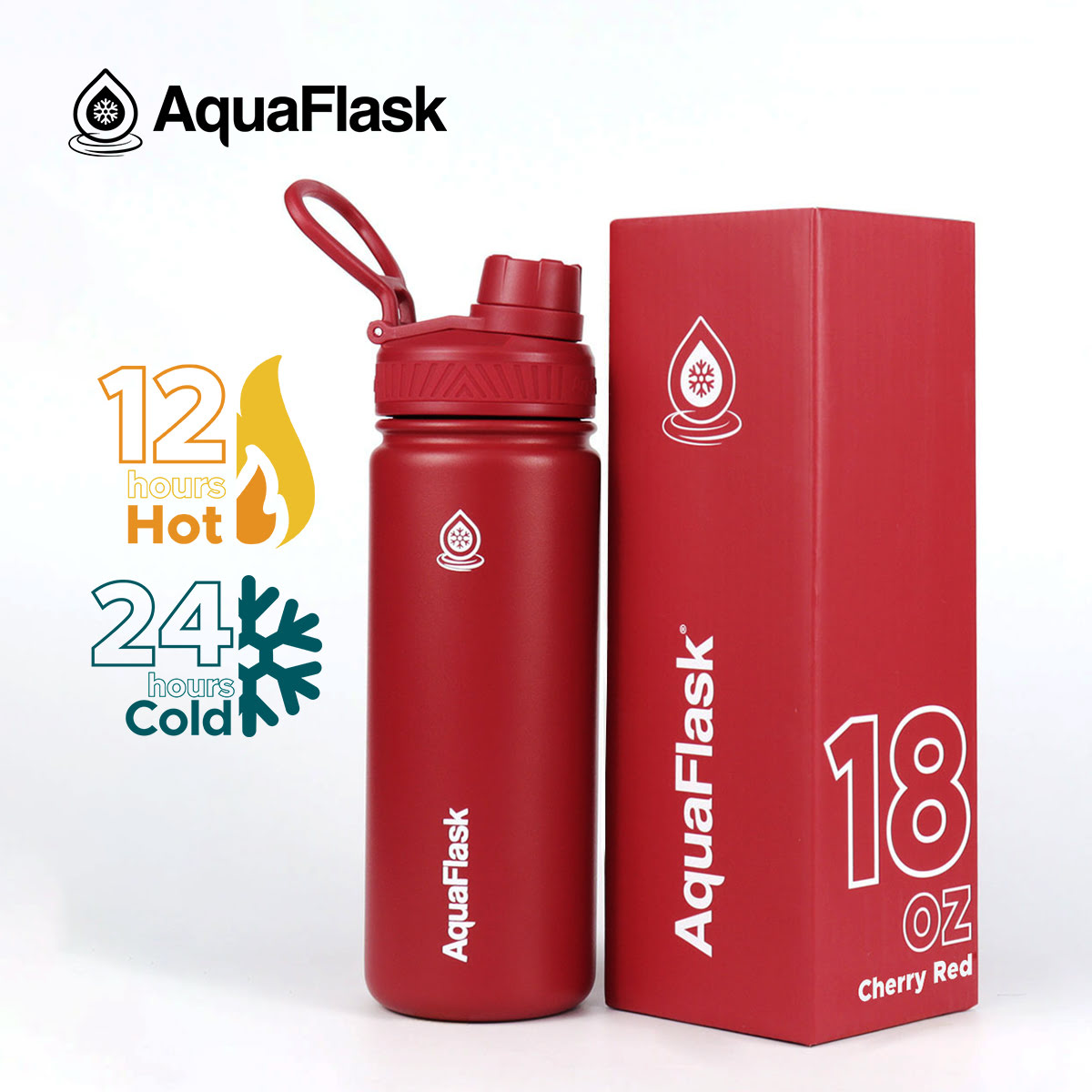 red AquaFlask Original 18oz for hydration goals and healthy lifestyle
