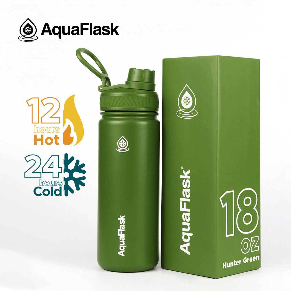 green Everyday AquaFlask Original 18oz vacuum insulated stainless steel water bottle