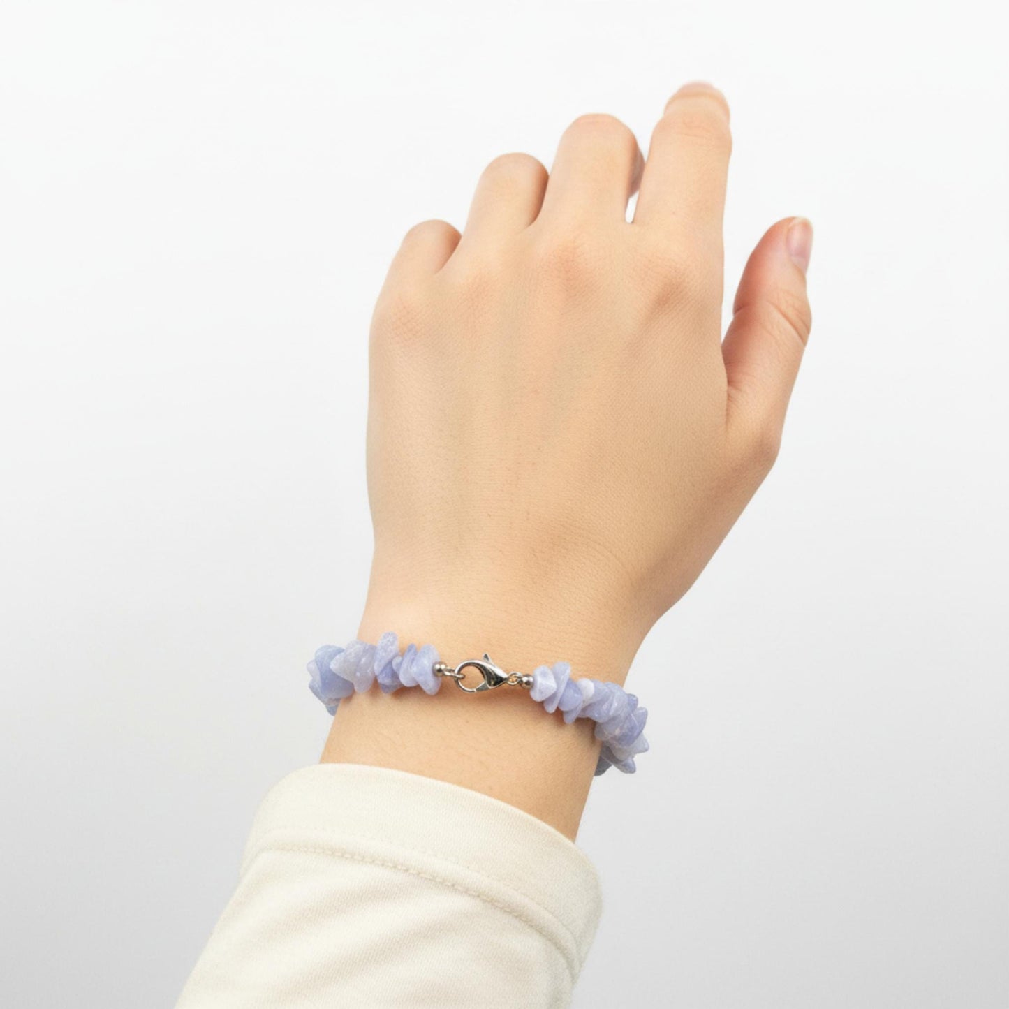 Blue Lace Agate crystal bracelet handmade to order — soothing gemstone jewelry for communication and intentional living