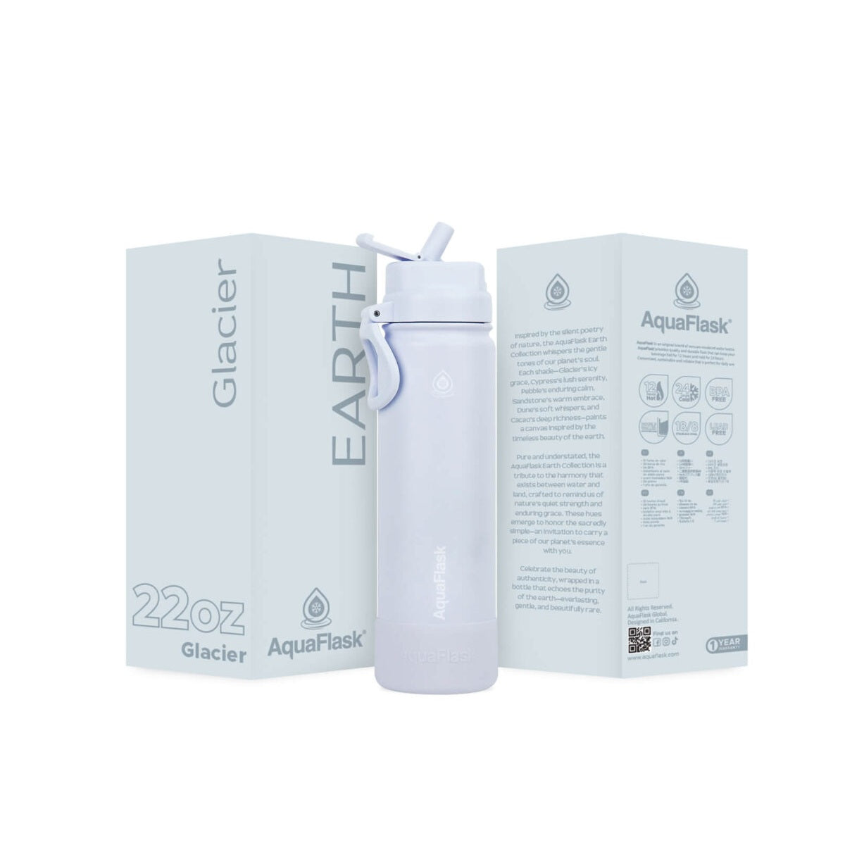glacier Sustainable reusable AquaFlask Earth Collection 22oz in earthy colour