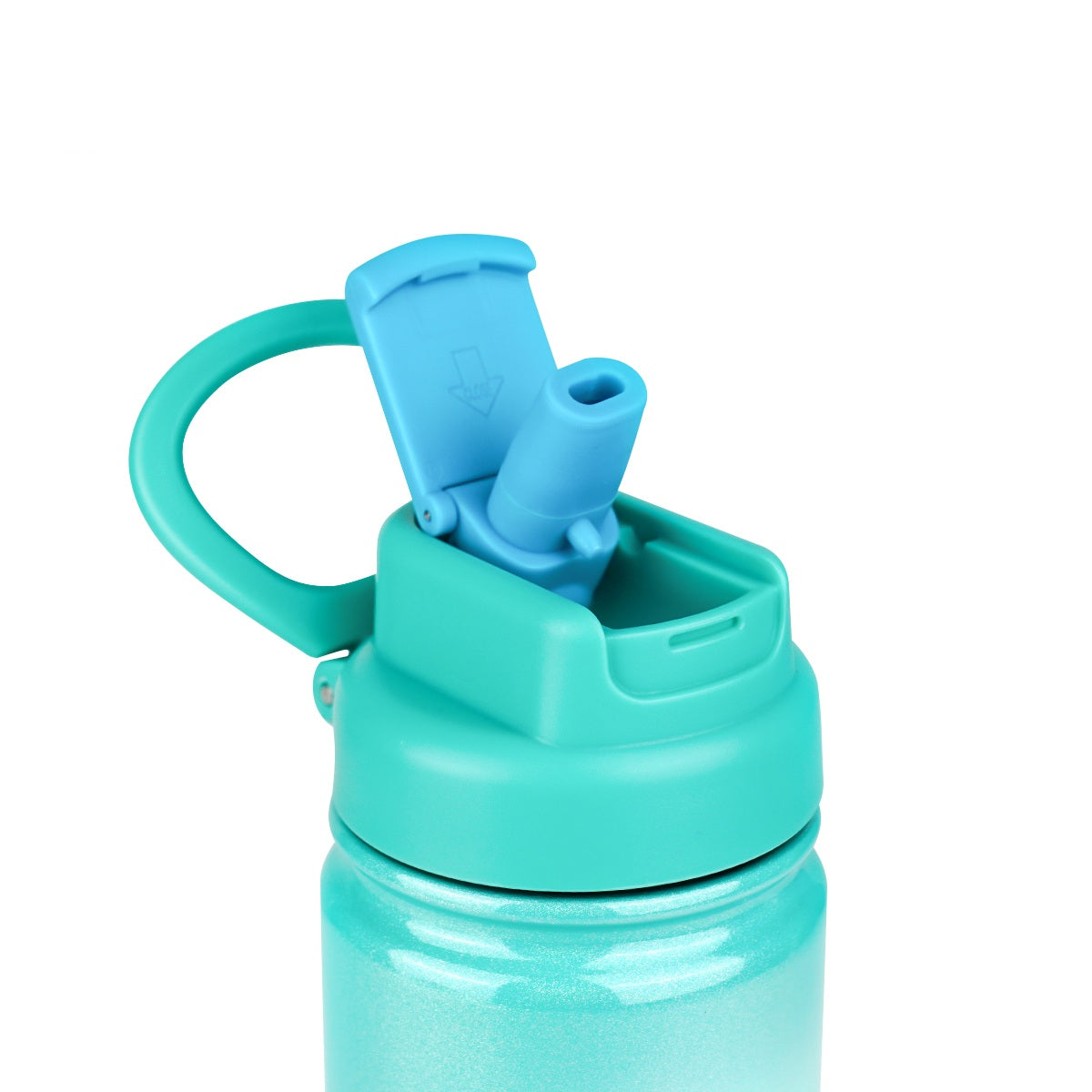 Candy Floss pink AquaFlask water bottle close-up showing lid and spout detail
