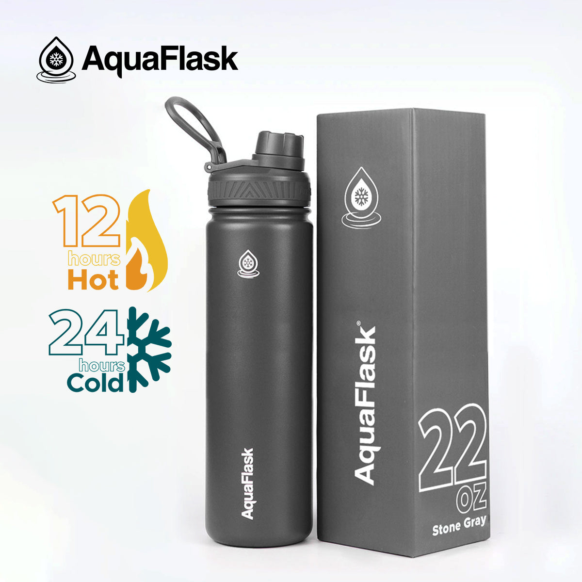 grey Leak-proof AquaFlask Original 22oz in a wide range of colour options