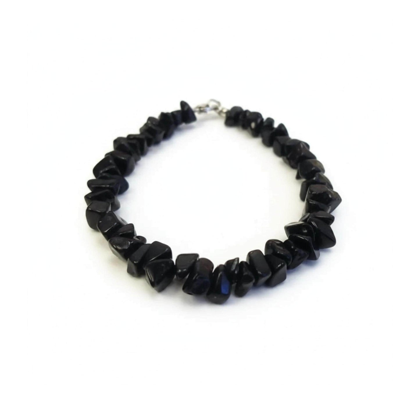 Black Obsidian crystal chip bracelet for Root Chakra grounding and energetic protection — ethically sourced gemstone jewelry