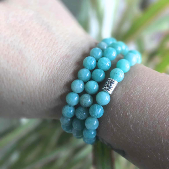 Amazonite gemstone bracelet gift packaging — truth and courage bracelet, gift for her