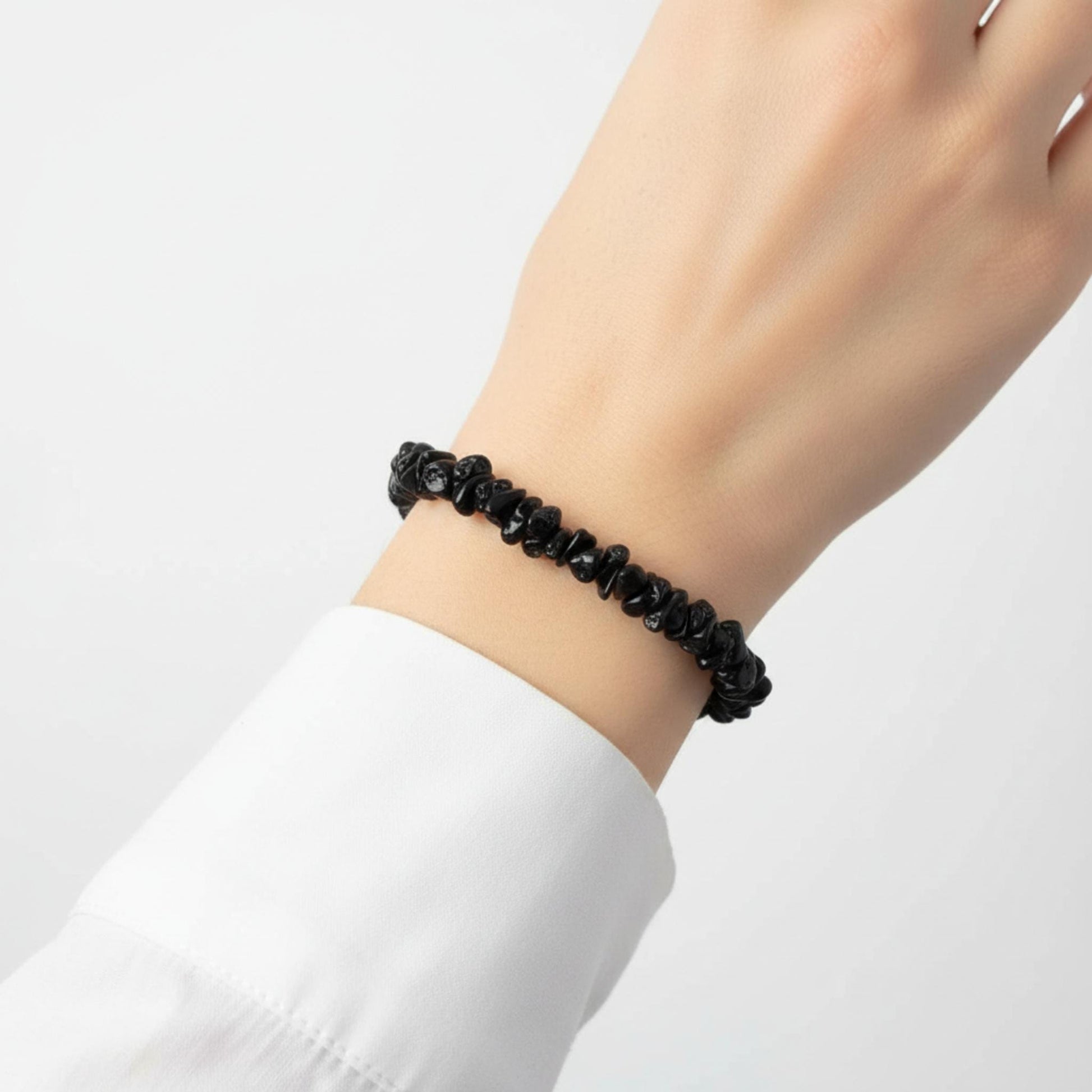Handmade Black Obsidian bracelet with lobster clasp — Reiki infused crystal jewelry for emotional strength and resilience