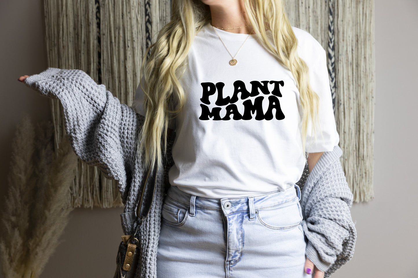 Humorous plant mom t-shirt as a perfect gift for plant enthusiasts in white