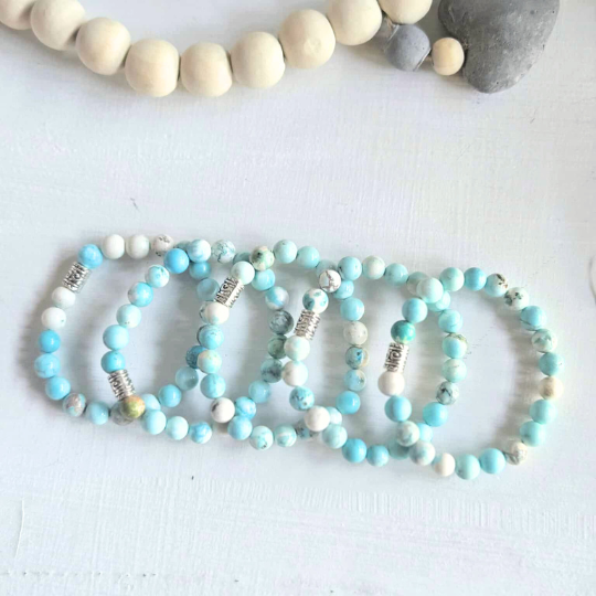 Magnesite Turquoise healing bracelet — calm mind crystal bracelet handcrafted in Canada