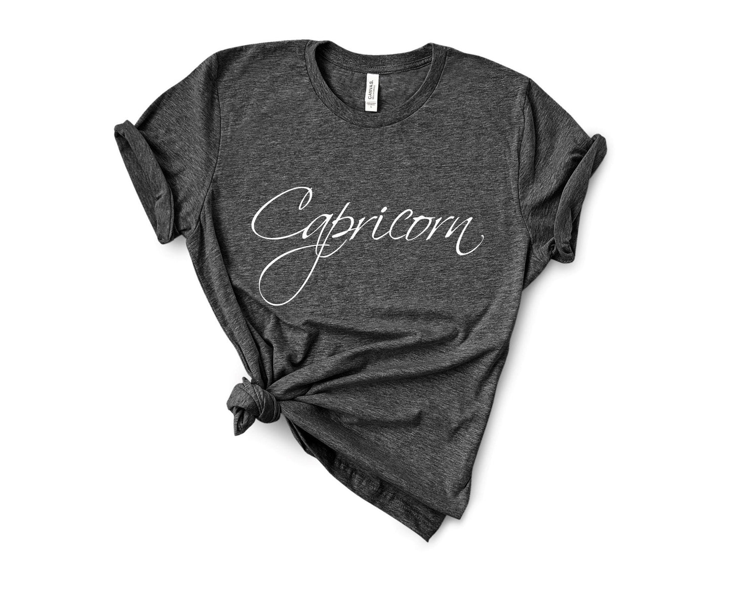 Capricorn zodiac t-shirt as a perfect birthday gift for Capricorn women in dark grey
