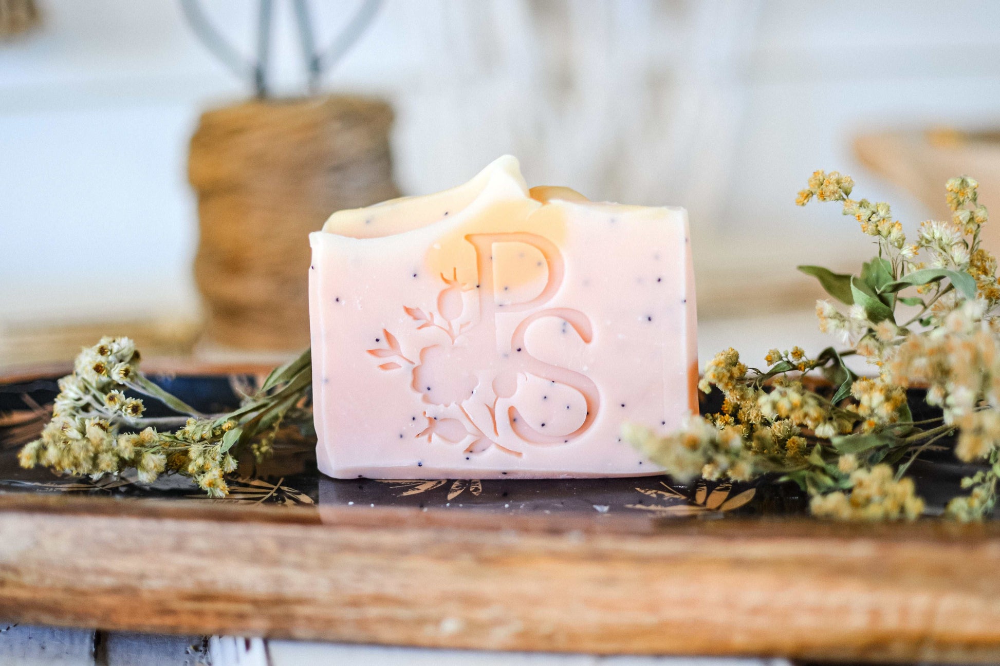 Skin-nourishing goldenrod and tallow soap with lemongrass, lemon and lavender