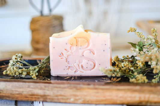 Skin-nourishing goldenrod and tallow soap with lemongrass, lemon and lavender