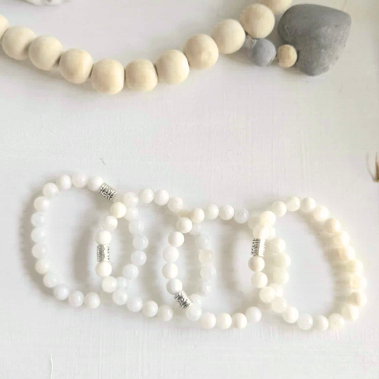 Moonstone healing bead bracelet — feminine energy crystal bracelet handcrafted in Canada