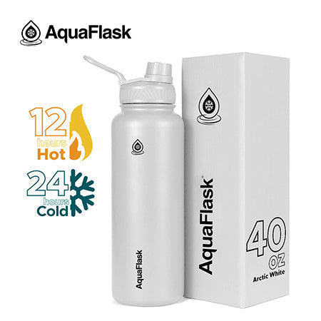 white Leak-proof AquaFlask Original 40oz in a wide range of colour options