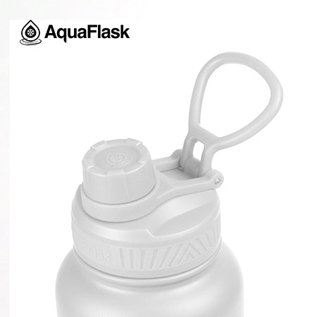 white lid AquaFlask Original 1080ml close-up showing colour and finish options