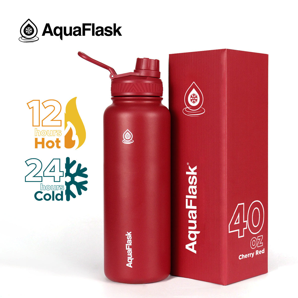 red AquaFlask Original 1080ml keeping drinks cold 24 hours and hot 12 hours