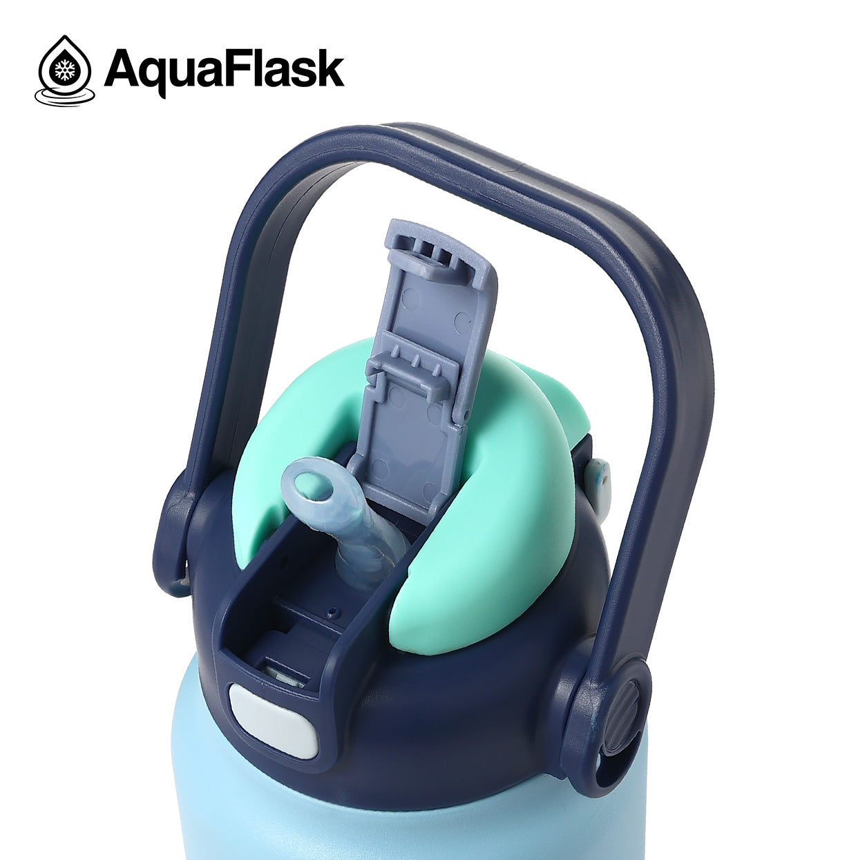 lid blue AquaFlask Jug 40oz keeping drinks cold 24 hours and hot 12 hours