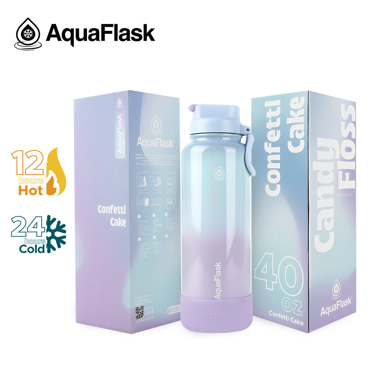 Limited edition AquaFlask Dream Collection 4 40oz double wall insulated tumbler confetti
