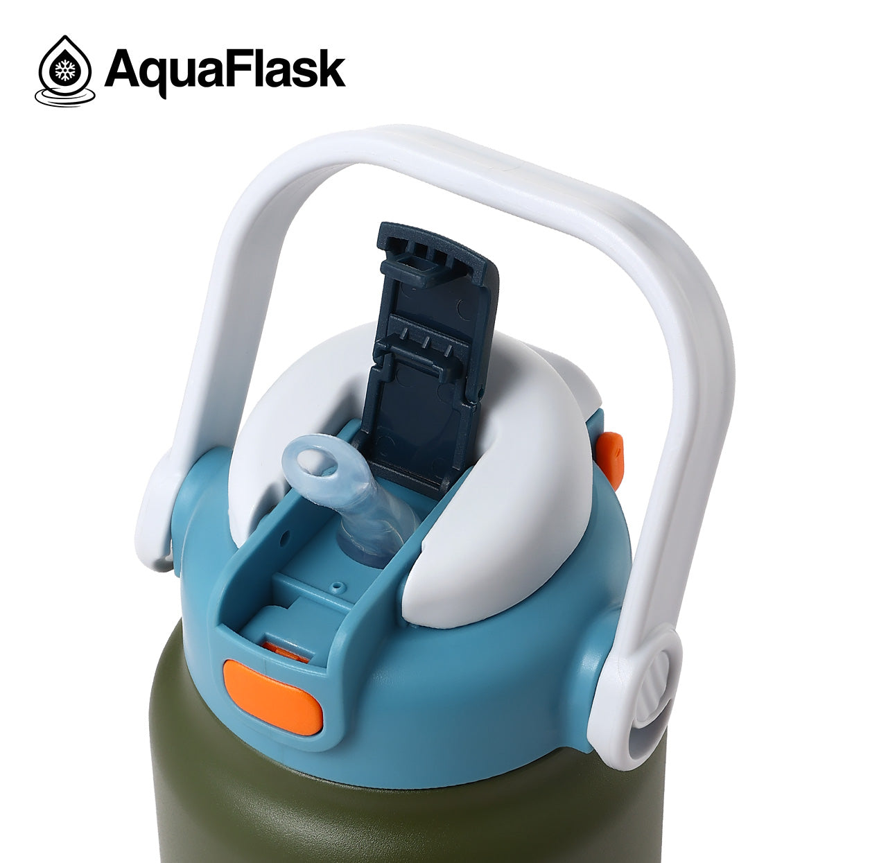 blue AquaFlask Jug 40oz for gym, yoga and fitness hydration