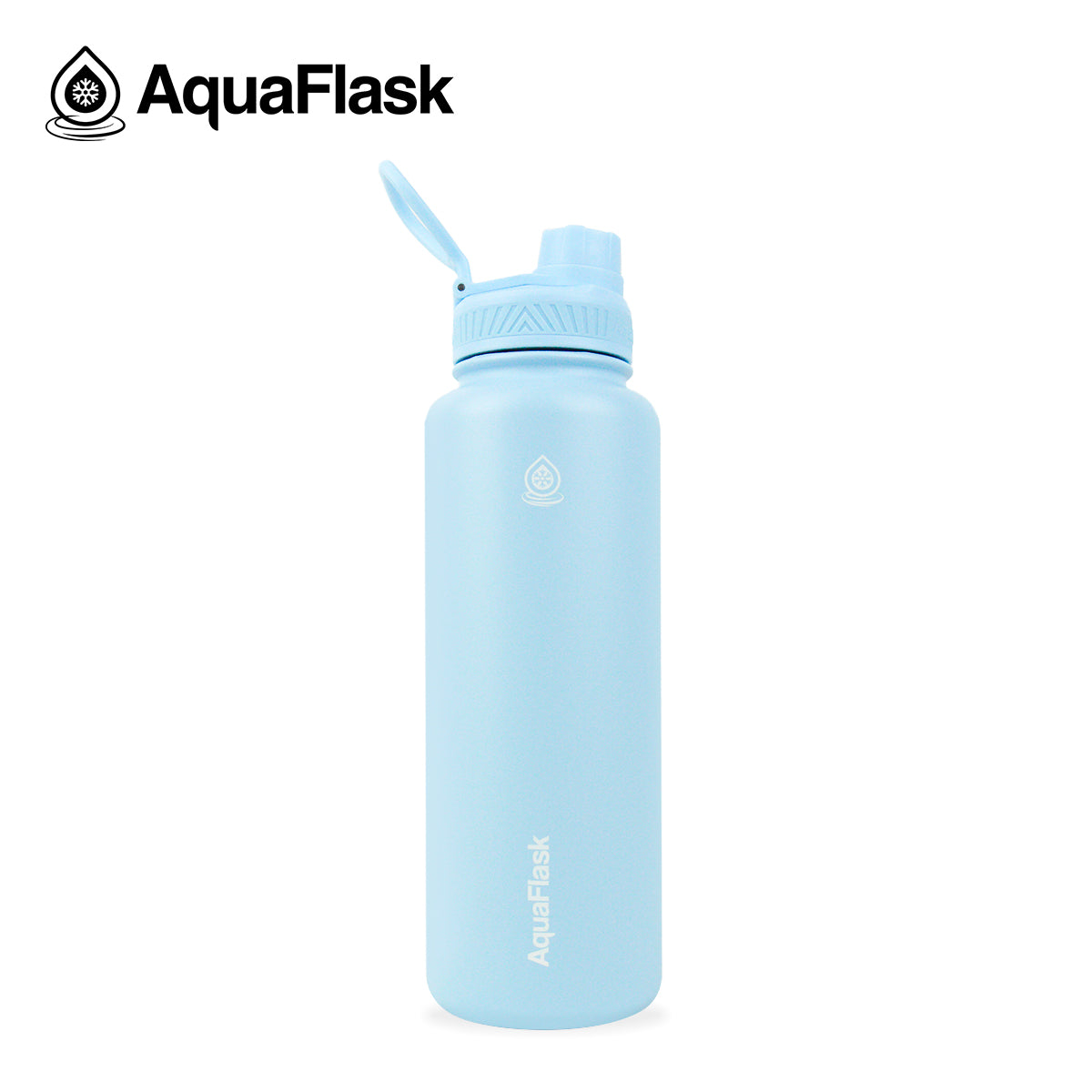light blue AquaFlask Original 40oz for yoga, pilates and wellness hydration